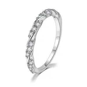女戒指珠宝 18k 白金镀的法令》 5a 锆石银颜色结婚戒指 DZR021