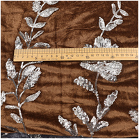 2025 nouveau Design velours paillettes broderie tissu motif floral complexe pour une utilisation de mariage