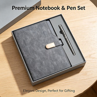 Ensemble de luxe personnalisé en cuir PU, cuir souple au toucher de la peau, ensemble de bloc-notes A5 pratique pour le bureau, journal avec stylo pour les entreprises