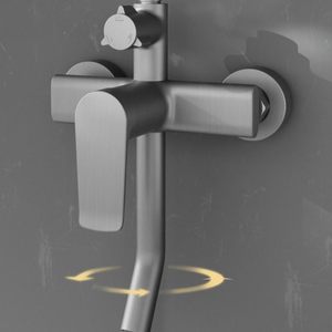 R&T S1011 Chrome Shower with Three Functions Lifting Top <b>Spray</b> Slide Bar Ceramic Core - Product Image 1
