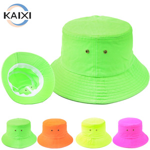 Cappelli da sole pieghevoli UPF50 + Neon arancione verde pescatori cappello da sole in cotone lavato giallo fluorescente cappello da campeggio a tesa larga - Product Image 2