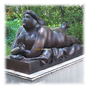 Estatua de Jardín de Mujer Gorda Acostada en Metal Abstracto, Estatua de Mujer Gorda Desnuda de <span class=keywords><strong>Fernando</strong></span> Botero - Product Image 1
