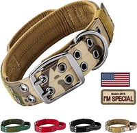 Collier de chien extra large en nylon réfléchissant réglable Pitbull, collier de chien tactique robuste en néoprène/métal/métal