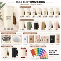 Gobelet à café à double paroi avec logo personnalisé, doublure en céramique, acier inoxydable isolé, gobelet à café pour les voyages