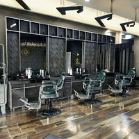 Miroir de salon moderne et polyvalent, lavabo noir/gris en bois, station de beauté/coiffure extérieure pour hôtels, entrepôts, gymnases