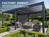 Pergola motorisée en aluminium, directement de l'usine, avec supports robustes, pergola à lames orientables pour patio commercial, jardin et cour.