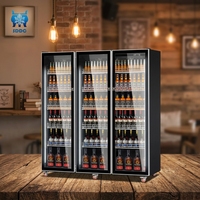 Réfrigérateur vertical commercial pour boissons, refroidissement mécanique par air, vitrine réfrigérée pour boissons avec étagères réglables