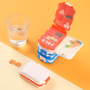 Mini boîte de rangement de <span class=keywords><strong>bijoux</strong></span> organisateur de médicaments en plastique voyage Portable petit carré quotidien Mini 7 compartiments - Product Image 3