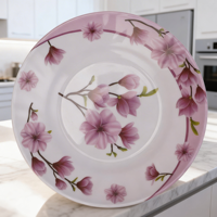Assiettes jetables en mélamine écologiques personnalisées, bord plat, vaisselle en plastique, options personnalisées directes d'usine, vente en gros