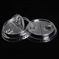 Tapas de cúpula de plástico PET transparentes, tapa plana transparente de Panda para té de burbujas, batido, cubierta de taza de café, 80mm, 90mm, 95mm