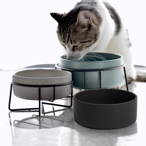 Bol double moderne et écologique en céramique pour chat/chien, automatique, de haute qualité, avec logo personnalisé, pratique et arrondi pour animaux de compagnie - Product Image 3