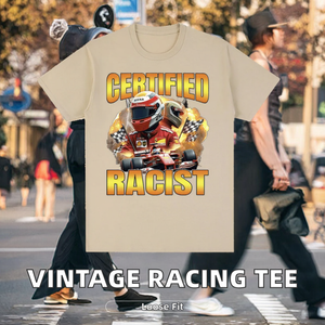 Racing <b>Animal</b> Print 100% Cotton Jersey Oversized T-Shirt Men Vintage Graphic Short Sleeve Casual Fashion Tops Summer Streetwear - Product Image 2