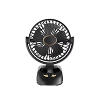Mini ventilateur de refroidissement rechargeable USB, 5 vitesses, affichage numérique, faible bruit, silencieux, à clipser sur bureau/table, avec veilleuse LED et diffuseur d'arômes