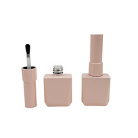 Soins des ongles personnalisés en usine 13.5ml Vernis à ongles simple Bouteille vide en verre rose avec capuchon et brosse Type d'étanchéité