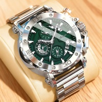 Montre à quartz pour homme Steel Heart, boîtier et bracelet en acier inoxydable, verre minéral renforcé, numérique, 45 mm, résistance à l'eau 30 m, style business