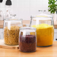 Stoples Penyimpanan Makanan Kaca Borosilikat Tinggi Grosir, Anti Bocor, Anti Lembab, Kedap Udara 14*16cm, Wadah Dapur Transparan, Grosir