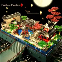 Blocs de construction pour enfants thème Suzhou jardin grande muraille 3D assemblage jouet décoration de bureau