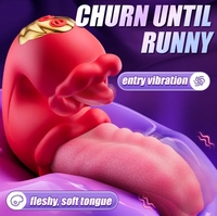 Heißer Verkauf 2-in-1 Zungenleck-Vibrator G-Punkt Klitorisstimulator Dildo Starker Swing Zungenvibrator Sexspielzeug für Frauen
