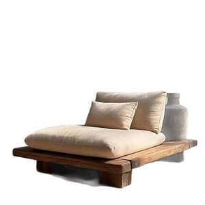 <span class=keywords><strong>Silla</strong></span> de meditación estética Wabi-Sabi de madera maciza, muebles de respaldo para sentarse con patas cruzadas de estilo antiguo para sala de estar - Product Image 5