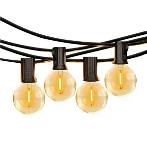 50/100ft G40 String Lights With Globe Bulbs Wire Connectable Outdoor Led Light String