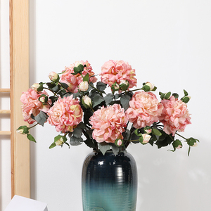 Haute qualité 4 têtes fleurs de pivoine artificielles décoration de <span class=keywords><strong>la</strong></span> maison pivoine fleur artificielle usine en gros - Product Image 5