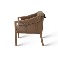 Fauteuil lounge moderne en bois de chêne massif rembourré pour hall d'hôtel et salon
