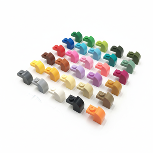 JOUETS (16 COULEURS) Briques de construction en plastique en vrac DIY, inclinées, 2 x 1 x 1 1/3 Courbes 2*1*1 1/3 avec goujon encastré (N°6091) - Product Image 2