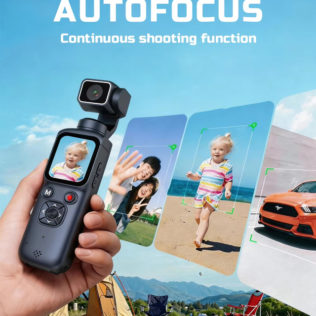 330° Automatic Tracking Rotation for Shooting 1.72-inch Sensitive Touchscreen 2400mAh Battery Life 75MP Pocket Camera