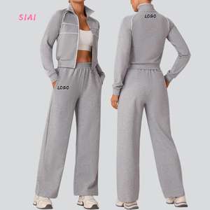 OEM/ODM 2026 Conjunto Deportivo de 2 Piezas para Mujer, Reversible, Tallas Grandes, Chaqueta y Pantalones Jogger, Transpirable, Spandex/Algodón - Product Image 1