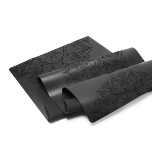 Đen Vegan PU Polyurethanes Yoga Mat Da Hữu Cơ Cây Tự Nhiên Cao Su Matt Yoga Với Carrier - Product Image 5