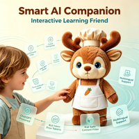 Peluche de renne interactive, cadeau de Noël intelligent pour enfants, renne parlant et dansant, décoration de fête de Noël, animal en peluche