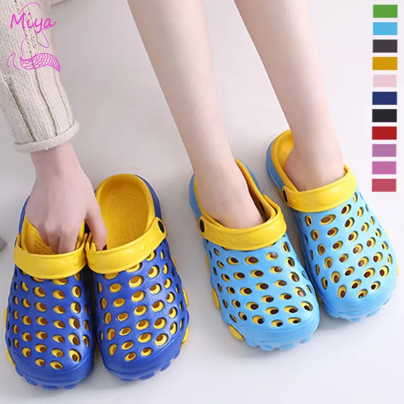 KF-88 Unisex Double layer color EVA beach clog slippers garden shoes hole slides for women men slippers and sandals size 36-45
