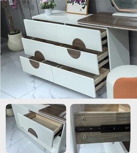 Modern Makeup Vanity <b>Dressing</b> <b>Table</b> <b>with</b> LED Mirror <b>Storage</b> Drawers Bedroom - Product Image 6