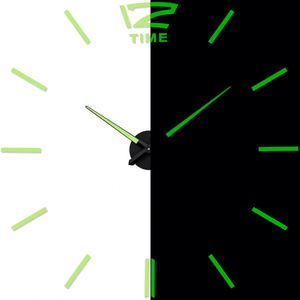 3D Luminous Wall <b>Clock</b> 47 Inch Acrylic DIY Frameless Quartz Watch Wall Sticker <b>Digital</b> <b>Clock</b> for Home Office Decoration - Product Image 2