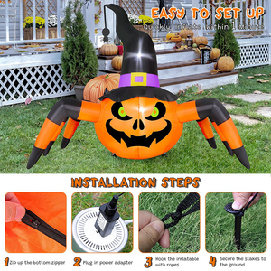 Inflables personalizados para Halloween, decoración al aire libre, patio, <span class=keywords><strong>fantasma</strong></span> aterrador, payaso, Araña, calabaza, modelo con LED para festivales y eventos - Product Image 4