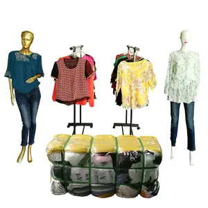 Blusa de seda para adultos, blusa de seda usada de segunda mão para mulheres limpas 45-100kg de grau bale casual de verão roupas usadas misturadas