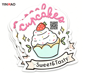 Custom <strong>Stickers</strong> Logo Colorful Candy And Cake Vinyl Adhesive <strong>Stickers</strong> With QR Code For Handmade Dessert Shop Promotional <strong>Stickers</strong> - Product Image 1