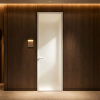 Porte battante en alliage d'aluminium, taille standard, panneau de séparation de salle de bain en verre dépoli, bordure décorative simple pour hôtel et villa