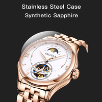 Montre Homme Automatique Mécanique Squelette en Acier Inoxydable Résistante à l'Eau, Style ODM/OEM, Vente en Gros et en Vrac