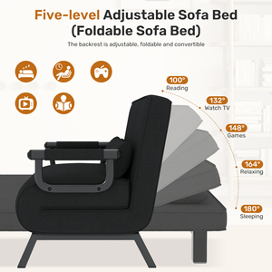 Sillón Reclinable Multifuncional 4 en 1 Convertible, Plegable, con Respaldo Ajustable, Sofá Cama para Dormitorio, Apartamento y Uso en Exteriores - Product Image 4