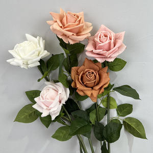 Precio al por mayor decoración al aire libre Real Touch látex rosas rojas ramo de flores artificiales para Navidad boda telón de fondo Decoración - Product Image 4