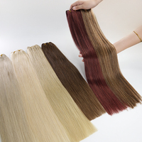 Extensions de cheveux naturels en gros, double trame, vierges Remy caucasiennes, cuticules alignées, paquets plats 100g, fournisseur de salon, 24 pouces