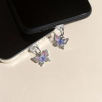 Pendentif anti-poussière pour téléphone portable, design papillon, accessoire de protection pour port Micro USB