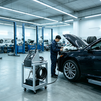 Herramienta de Reparación del Sistema de Frenos de Automóviles Amsxzo HY-5001 DC12V con Cuatro Recipientes de Recuperación de 1L y Diseño de Limpieza por Pulsación
