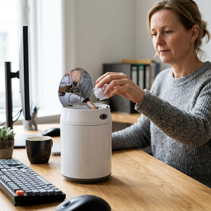 Cubo <span class=keywords><strong>de</strong></span> Basura Inteligente con Sensor para <span class=keywords><strong>Coche</strong></span>, Cubo <span class=keywords><strong>de</strong></span> Basura Automático con Sensor para Escritorio, Mini Cubo <span class=keywords><strong>de</strong></span> Basura Redondo con Sensor <span class=keywords><strong>de</strong></span> 1.5L - Product Image 1