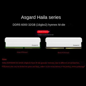 Asgard Hella DDR5-6000-32G-C30 Titanium Silver Armor REG ECC Ensemble de mémoire multi-fréquence, Moule privé, Utilisé pour serveur, Occasion R - Product Image 5