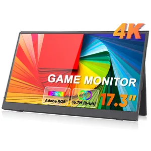 Monitor portabel Freesync Gaming 17.3 inci, layar perawatan mata IPS 4K pabrik untuk Laptop ponsel X kotak