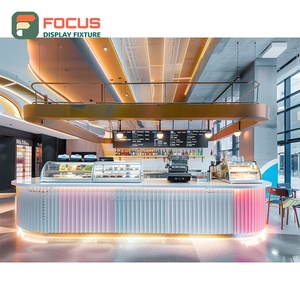 Custom Coffee Display <b>Rack</b> Open Shelf Syrup Bottle Area Oak Veneer Cafe Merchandise Display <b>Rack</b> - Product Image 6