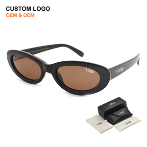 Fashion Classic Retro Small Oval Frames Sun Glasses with UV400 Outdoor Vintage Cat Eye Custom Logo Sunglasses for Women Men - Product Image 2