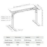 Bureau électrique moderne Cadre de bureau réglable en hauteur Mobilier de bureau Table à hauteur réglable pour le bureau